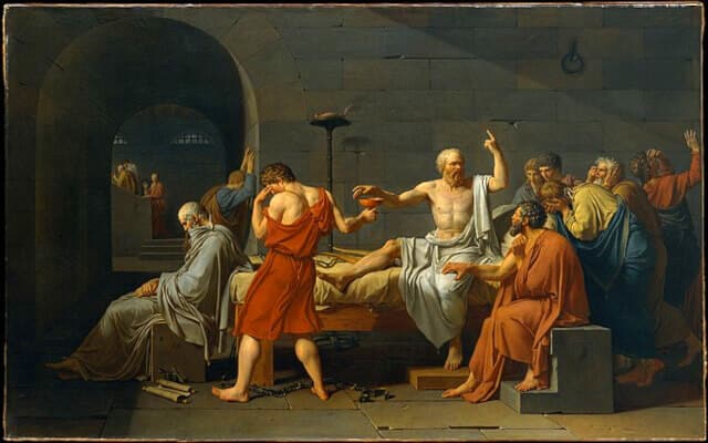Der Tod des Sokrates - Gemälde von Jacques-Louis David